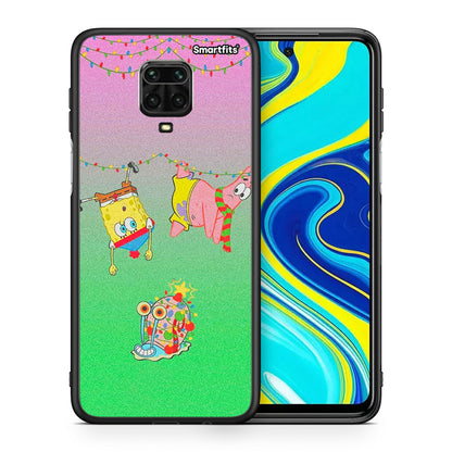 Θήκη Xiaomi Redmi Note 9S / 9 Pro Xmas Lights από τη Smartfits με σχέδιο στο πίσω μέρος και μαύρο περίβλημα | Xiaomi Redmi Note 9S / 9 Pro Xmas Lights case with colorful back and black bezels