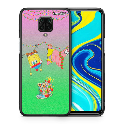 Θήκη Xiaomi Redmi Note 9S / 9 Pro Xmas Lights από τη Smartfits με σχέδιο στο πίσω μέρος και μαύρο περίβλημα | Xiaomi Redmi Note 9S / 9 Pro Xmas Lights case with colorful back and black bezels