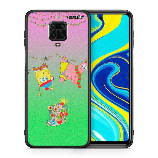 Θήκη Xiaomi Redmi Note 9S / 9 Pro Xmas Lights από τη Smartfits με σχέδιο στο πίσω μέρος και μαύρο περίβλημα | Xiaomi Redmi Note 9S / 9 Pro Xmas Lights case with colorful back and black bezels