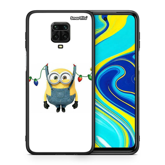 Θήκη Xiaomi Redmi Note 9S / 9 Pro Xmas Minion Lights από τη Smartfits με σχέδιο στο πίσω μέρος και μαύρο περίβλημα | Xiaomi Redmi Note 9S / 9 Pro Xmas Minion Lights case with colorful back and black bezels