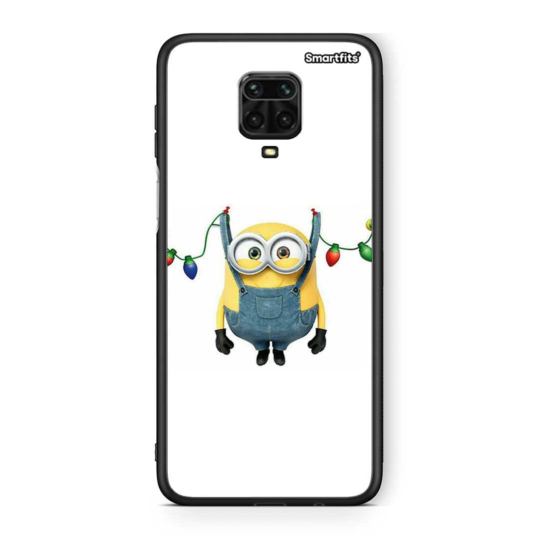 Xiaomi Redmi Note 9S / 9 Pro Xmas Minion Lights θήκη από τη Smartfits με σχέδιο στο πίσω μέρος και μαύρο περίβλημα | Smartphone case with colorful back and black bezels by Smartfits