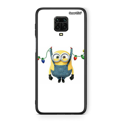 Xiaomi Redmi Note 9S / 9 Pro Xmas Minion Lights θήκη από τη Smartfits με σχέδιο στο πίσω μέρος και μαύρο περίβλημα | Smartphone case with colorful back and black bezels by Smartfits