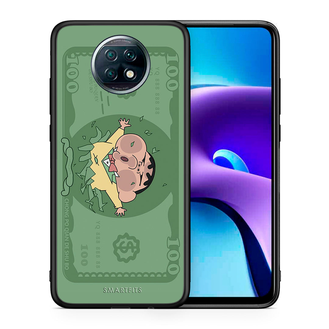 Θήκη Αγίου Βαλεντίνου Xiaomi Redmi Note 9T Big Money από τη Smartfits με σχέδιο στο πίσω μέρος και μαύρο περίβλημα | Xiaomi Redmi Note 9T Big Money case with colorful back and black bezels