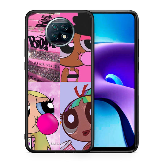 Θήκη Αγίου Βαλεντίνου Xiaomi Redmi Note 9T Bubble Girls από τη Smartfits με σχέδιο στο πίσω μέρος και μαύρο περίβλημα | Xiaomi Redmi Note 9T Bubble Girls case with colorful back and black bezels