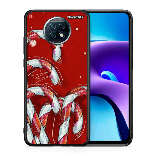 Θήκη Xiaomi Redmi Note 9T Candy Cane από τη Smartfits με σχέδιο στο πίσω μέρος και μαύρο περίβλημα | Xiaomi Redmi Note 9T Candy Cane case with colorful back and black bezels