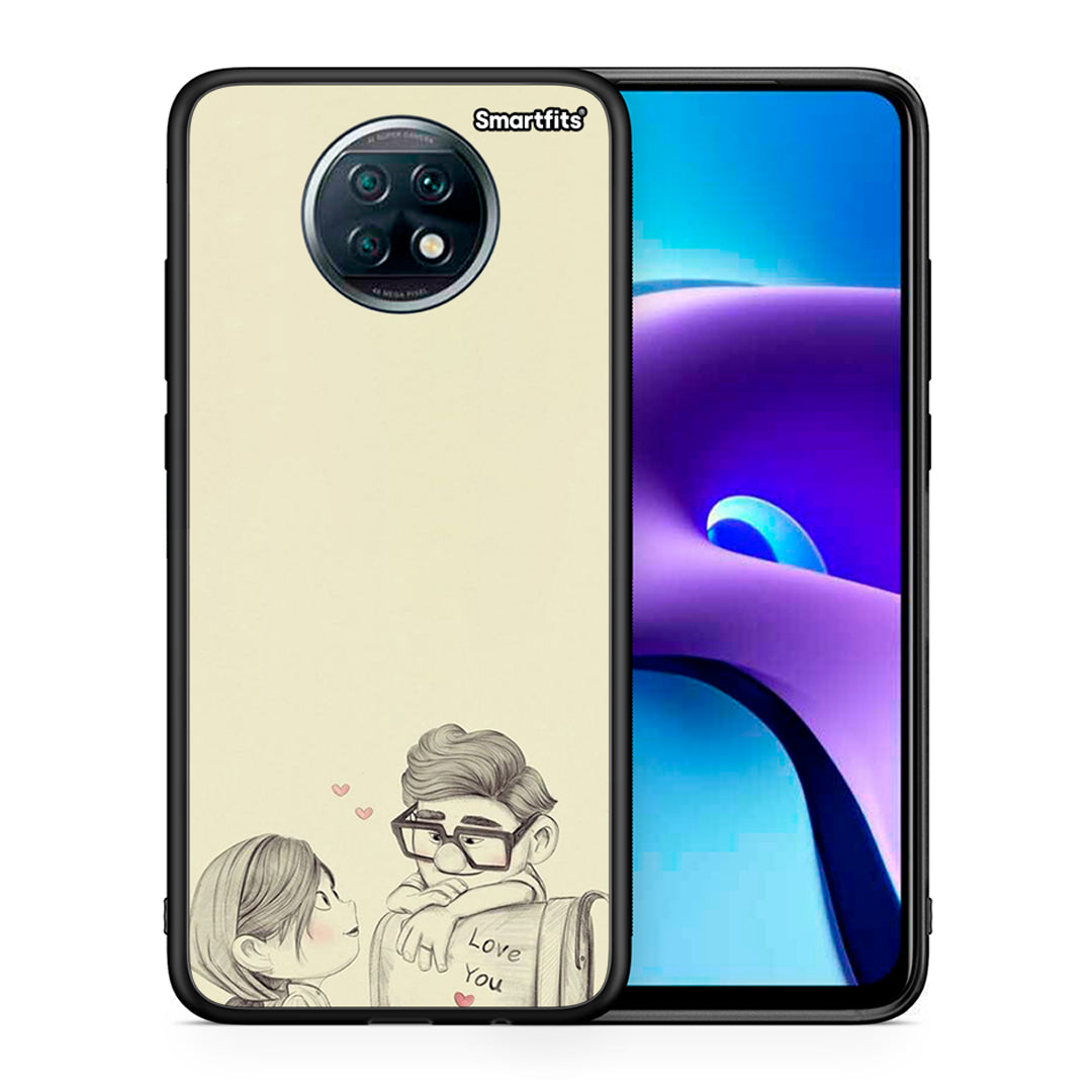Θήκη Xiaomi Redmi Note 9T Carl And Ellie από τη Smartfits με σχέδιο στο πίσω μέρος και μαύρο περίβλημα | Xiaomi Redmi Note 9T Carl And Ellie case with colorful back and black bezels