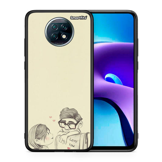Θήκη Xiaomi Redmi Note 9T Carl And Ellie από τη Smartfits με σχέδιο στο πίσω μέρος και μαύρο περίβλημα | Xiaomi Redmi Note 9T Carl And Ellie case with colorful back and black bezels