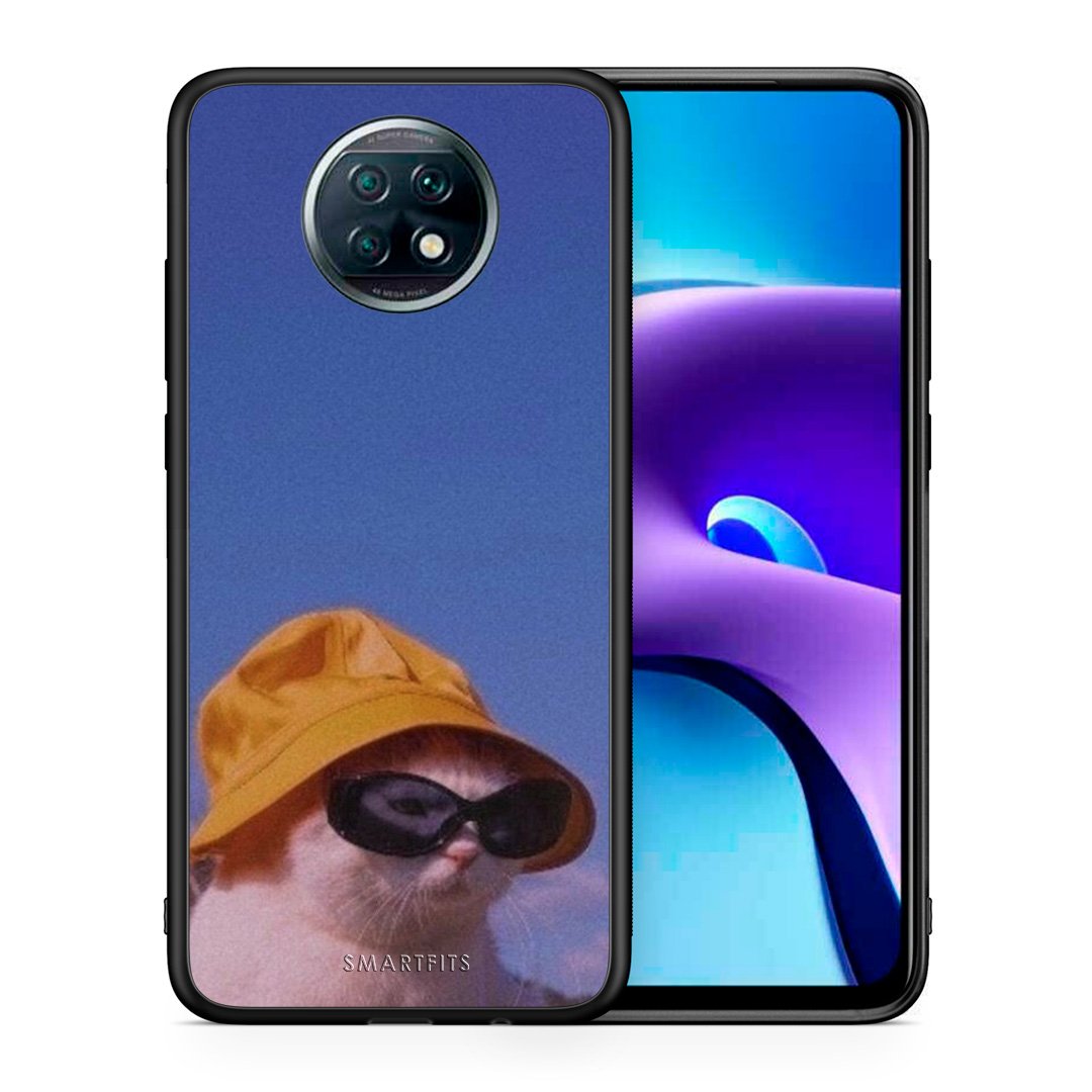 Θήκη Xiaomi Redmi Note 9T Cat Diva από τη Smartfits με σχέδιο στο πίσω μέρος και μαύρο περίβλημα | Xiaomi Redmi Note 9T Cat Diva case with colorful back and black bezels