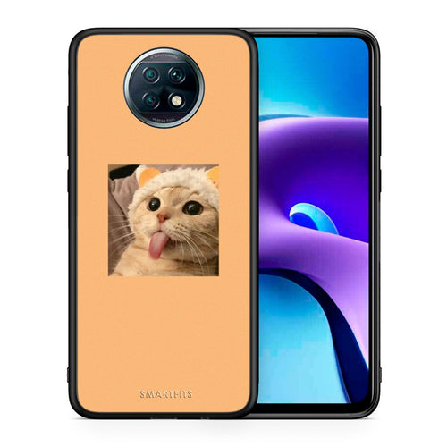 Θήκη Xiaomi Redmi Note 9T Cat Tongue από τη Smartfits με σχέδιο στο πίσω μέρος και μαύρο περίβλημα | Xiaomi Redmi Note 9T Cat Tongue case with colorful back and black bezels