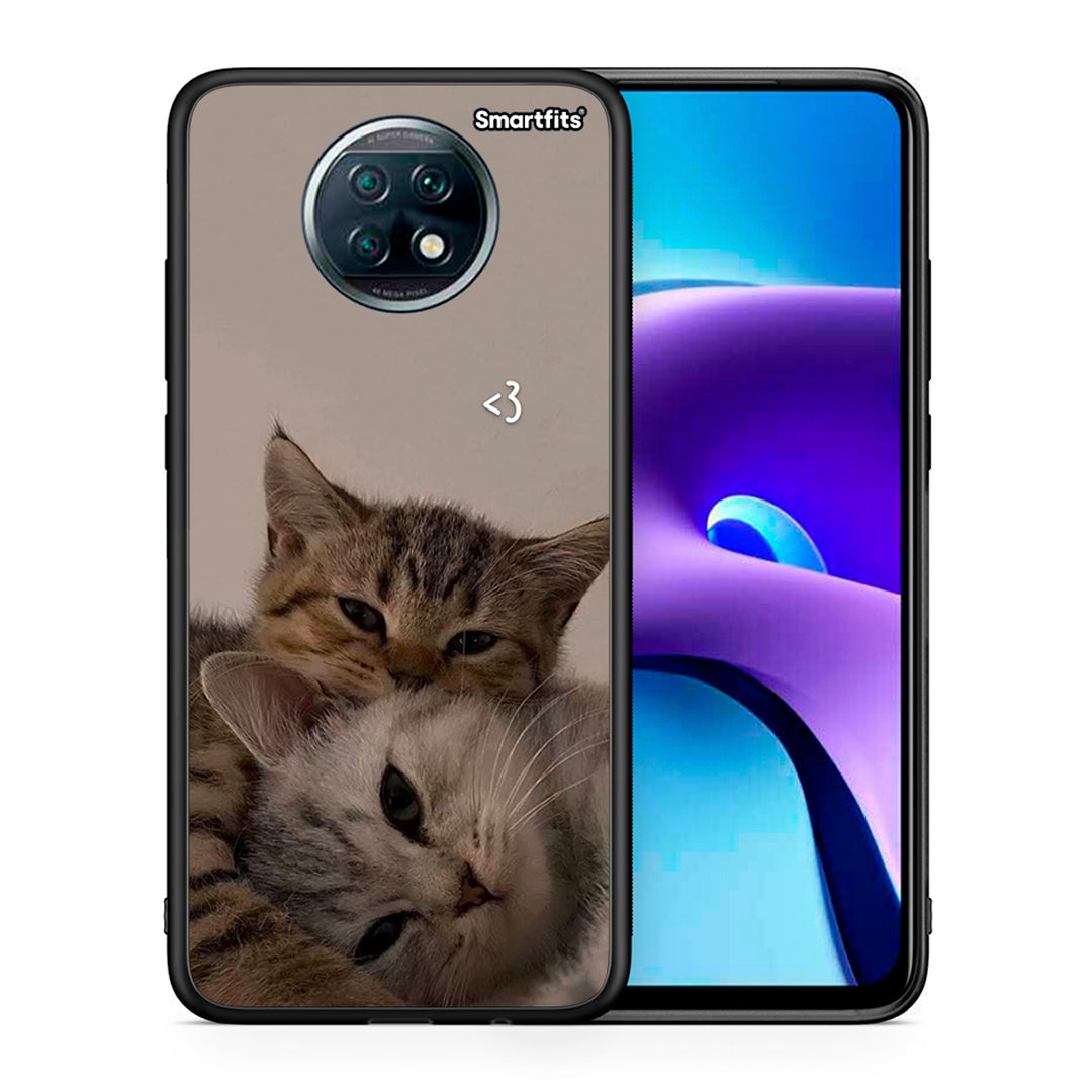 Θήκη Xiaomi Redmi Note 9T Cats In Love από τη Smartfits με σχέδιο στο πίσω μέρος και μαύρο περίβλημα | Xiaomi Redmi Note 9T Cats In Love case with colorful back and black bezels