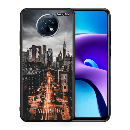 Θήκη Xiaomi Redmi Note 9T City Lights από τη Smartfits με σχέδιο στο πίσω μέρος και μαύρο περίβλημα | Xiaomi Redmi Note 9T City Lights case with colorful back and black bezels