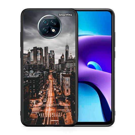Θήκη Xiaomi Redmi Note 9T City Lights από τη Smartfits με σχέδιο στο πίσω μέρος και μαύρο περίβλημα | Xiaomi Redmi Note 9T City Lights case with colorful back and black bezels