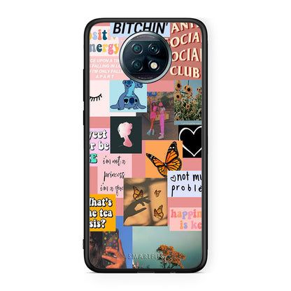 Xiaomi Redmi Note 9T Collage Bitchin Θήκη Αγίου Βαλεντίνου από τη Smartfits με σχέδιο στο πίσω μέρος και μαύρο περίβλημα | Smartphone case with colorful back and black bezels by Smartfits