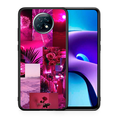 Θήκη Αγίου Βαλεντίνου Xiaomi Redmi Note 9T Collage Red Roses από τη Smartfits με σχέδιο στο πίσω μέρος και μαύρο περίβλημα | Xiaomi Redmi Note 9T Collage Red Roses case with colorful back and black bezels