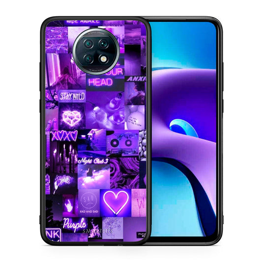 Θήκη Αγίου Βαλεντίνου Xiaomi Redmi Note 9T Collage Stay Wild από τη Smartfits με σχέδιο στο πίσω μέρος και μαύρο περίβλημα | Xiaomi Redmi Note 9T Collage Stay Wild case with colorful back and black bezels
