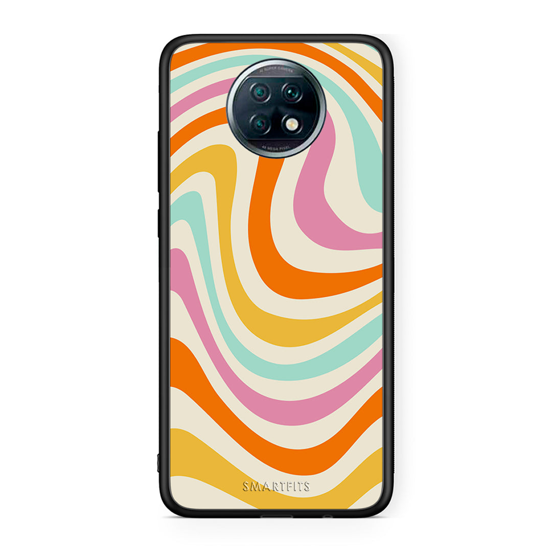 Xiaomi Redmi Note 9T Colourful Waves θήκη από τη Smartfits με σχέδιο στο πίσω μέρος και μαύρο περίβλημα | Smartphone case with colorful back and black bezels by Smartfits