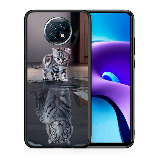Θήκη Xiaomi Redmi Note 9T Tiger Cute από τη Smartfits με σχέδιο στο πίσω μέρος και μαύρο περίβλημα | Xiaomi Redmi Note 9T Tiger Cute case with colorful back and black bezels