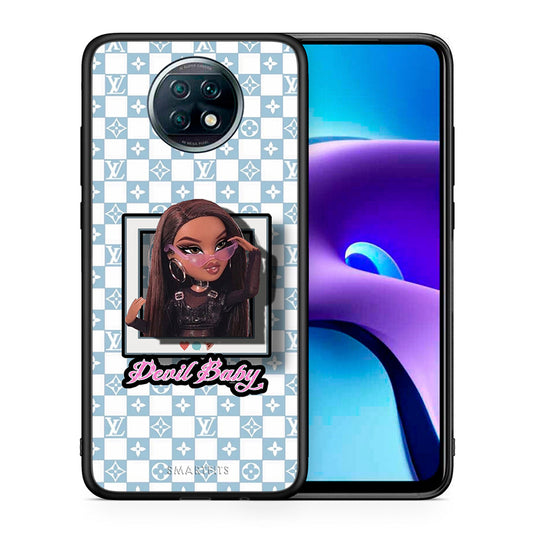 Θήκη Αγίου Βαλεντίνου Xiaomi Redmi Note 9T Devil Baby από τη Smartfits με σχέδιο στο πίσω μέρος και μαύρο περίβλημα | Xiaomi Redmi Note 9T Devil Baby case with colorful back and black bezels