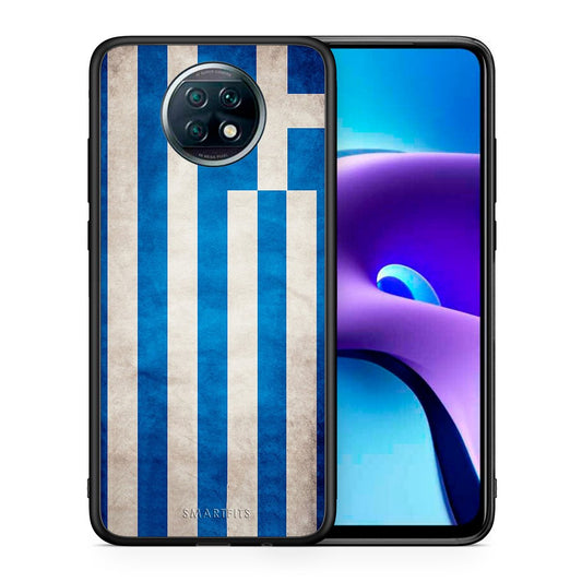 Θήκη Xiaomi Redmi Note 9T Greek Flag από τη Smartfits με σχέδιο στο πίσω μέρος και μαύρο περίβλημα | Xiaomi Redmi Note 9T Greek Flag case with colorful back and black bezels