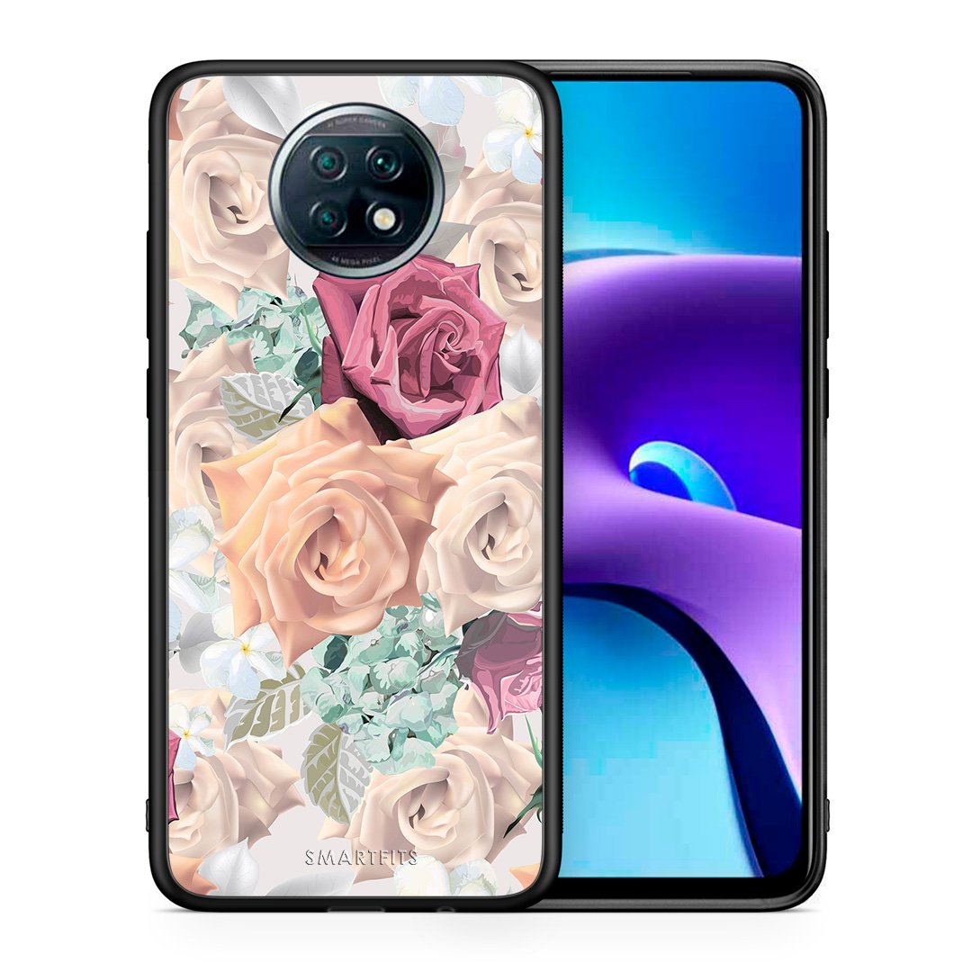 Θήκη Xiaomi Redmi Note 9T Bouquet Floral από τη Smartfits με σχέδιο στο πίσω μέρος και μαύρο περίβλημα | Xiaomi Redmi Note 9T Bouquet Floral case with colorful back and black bezels