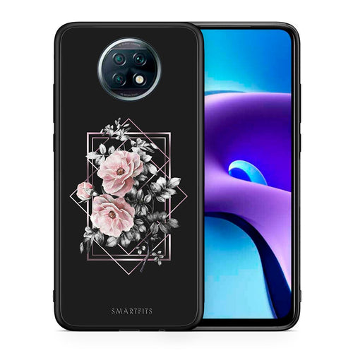 Θήκη Xiaomi Redmi Note 9T Frame Flower από τη Smartfits με σχέδιο στο πίσω μέρος και μαύρο περίβλημα | Xiaomi Redmi Note 9T Frame Flower case with colorful back and black bezels
