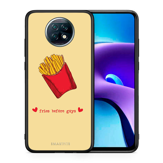 Θήκη Αγίου Βαλεντίνου Xiaomi Redmi Note 9T Fries Before Guys από τη Smartfits με σχέδιο στο πίσω μέρος και μαύρο περίβλημα | Xiaomi Redmi Note 9T Fries Before Guys case with colorful back and black bezels