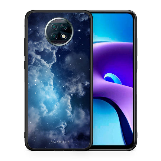 Θήκη Xiaomi Redmi Note 9T Blue Sky Galaxy από τη Smartfits με σχέδιο στο πίσω μέρος και μαύρο περίβλημα | Xiaomi Redmi Note 9T Blue Sky Galaxy case with colorful back and black bezels