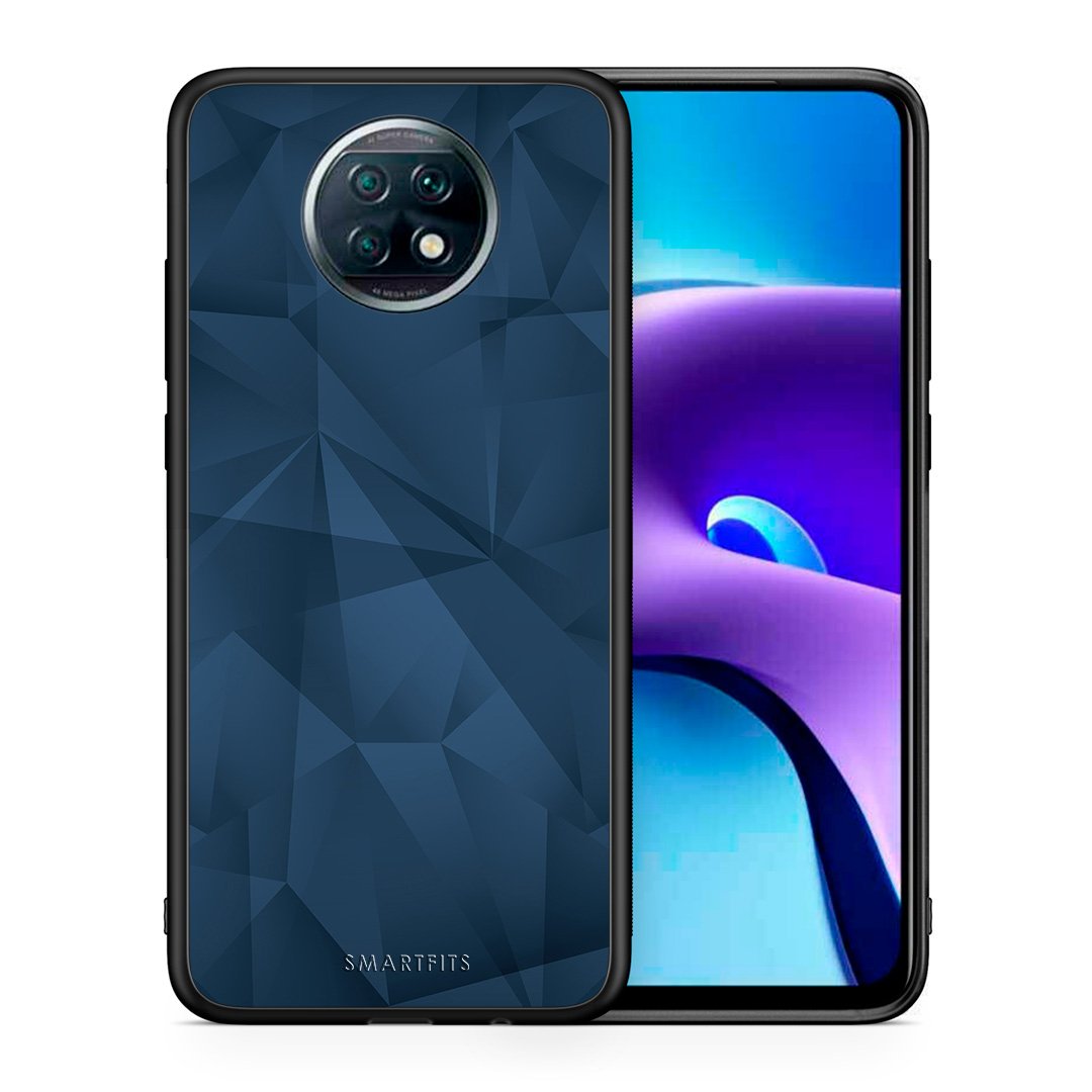 Θήκη Xiaomi Redmi Note 9T Blue Abstract Geometric από τη Smartfits με σχέδιο στο πίσω μέρος και μαύρο περίβλημα | Xiaomi Redmi Note 9T Blue Abstract Geometric case with colorful back and black bezels