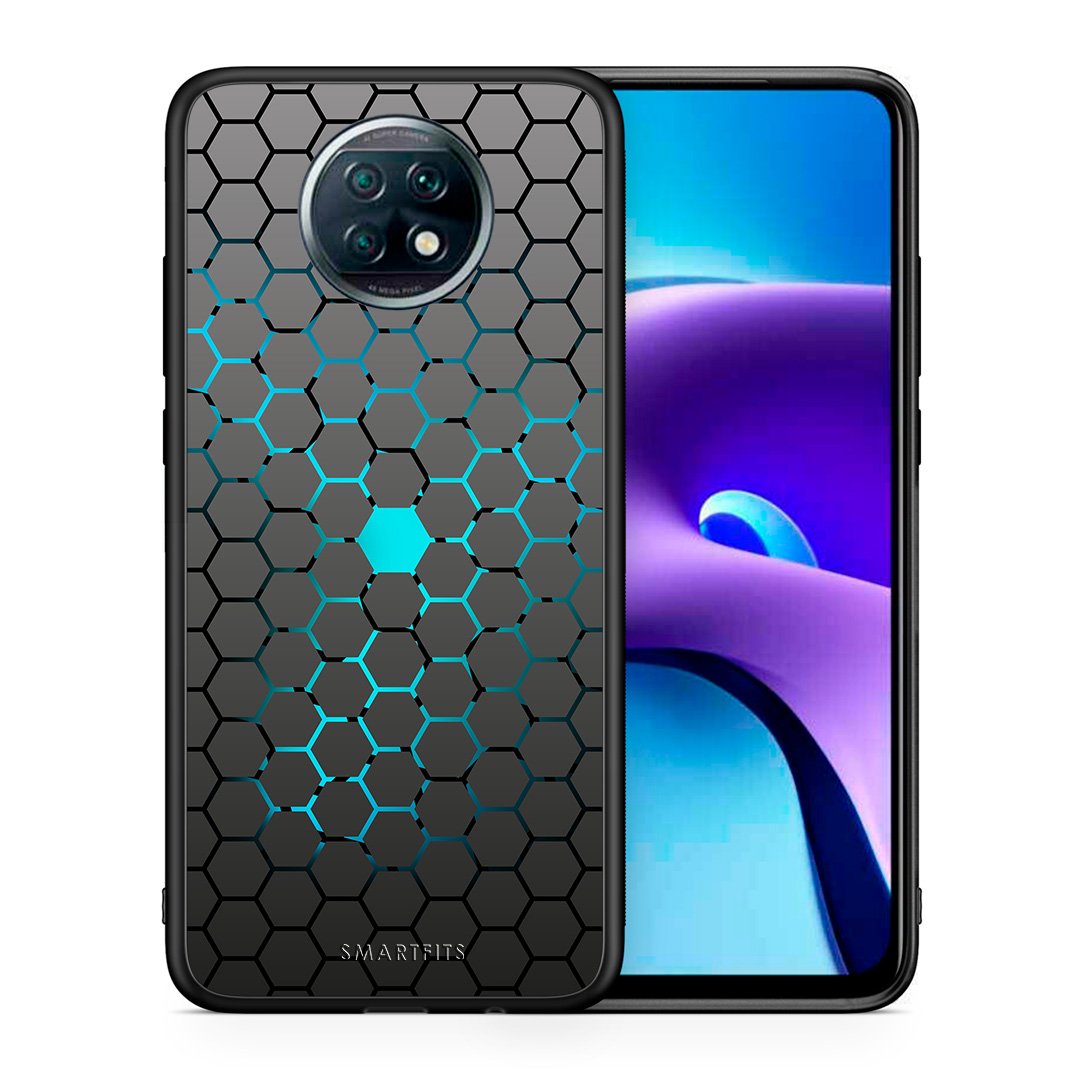 Θήκη Xiaomi Redmi Note 9T Hexagonal Geometric από τη Smartfits με σχέδιο στο πίσω μέρος και μαύρο περίβλημα | Xiaomi Redmi Note 9T Hexagonal Geometric case with colorful back and black bezels