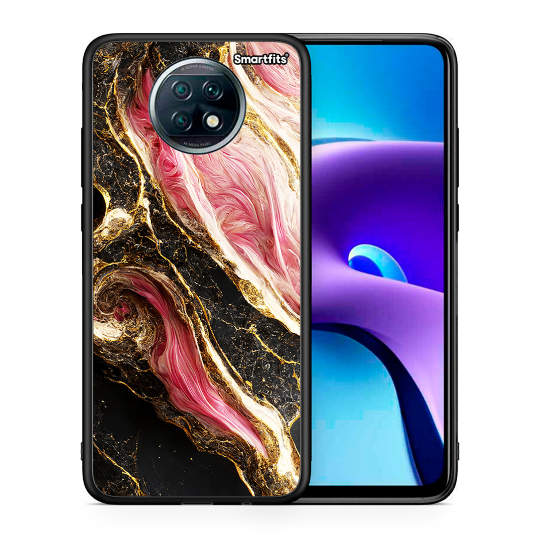Θήκη Xiaomi Redmi Note 9T Glamorous Pink Marble από τη Smartfits με σχέδιο στο πίσω μέρος και μαύρο περίβλημα | Xiaomi Redmi Note 9T Glamorous Pink Marble case with colorful back and black bezels