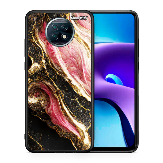 Θήκη Xiaomi Redmi Note 9T Glamorous Pink Marble από τη Smartfits με σχέδιο στο πίσω μέρος και μαύρο περίβλημα | Xiaomi Redmi Note 9T Glamorous Pink Marble case with colorful back and black bezels