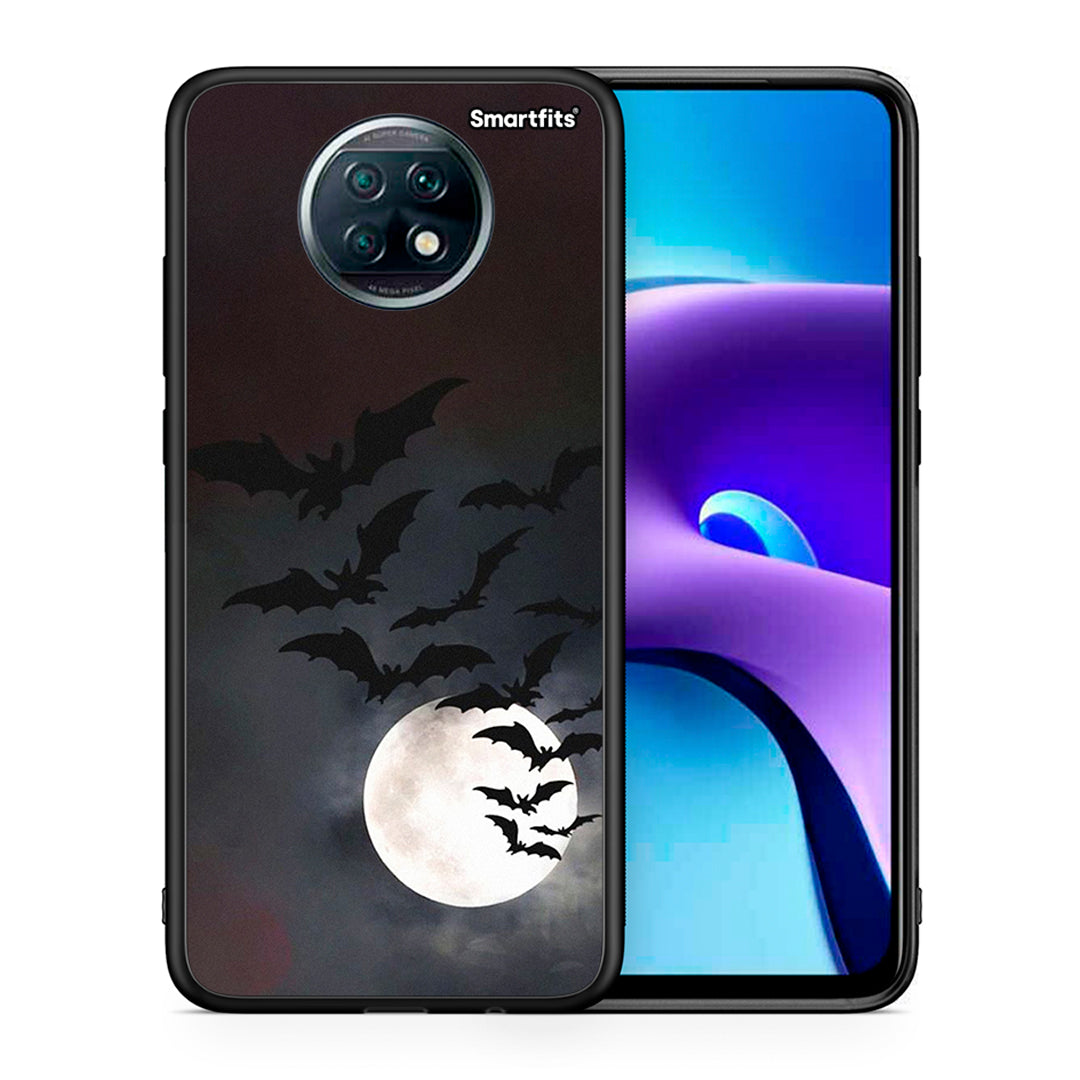 Θήκη Xiaomi Redmi Note 9T Halloween Bat Night από τη Smartfits με σχέδιο στο πίσω μέρος και μαύρο περίβλημα | Xiaomi Redmi Note 9T Halloween Bat Night case with colorful back and black bezels