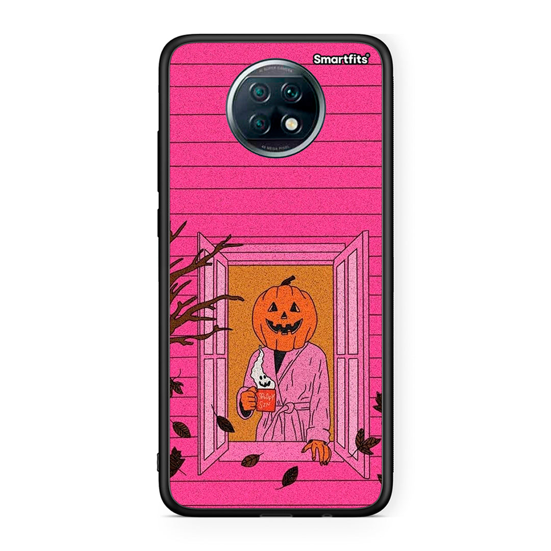 Xiaomi Redmi Note 9T Halloween Pumpkin Lady Θήκη από τη Smartfits με σχέδιο στο πίσω μέρος και μαύρο περίβλημα | Smartphone case with colorful back and black bezels by Smartfits