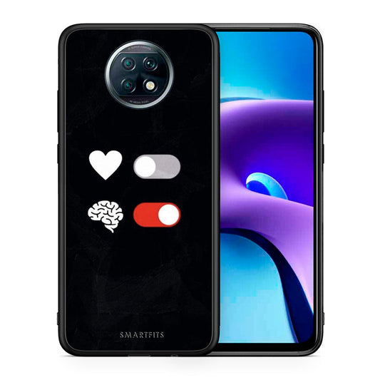 Θήκη Αγίου Βαλεντίνου Xiaomi Redmi Note 9T Heart Vs Brain από τη Smartfits με σχέδιο στο πίσω μέρος και μαύρο περίβλημα | Xiaomi Redmi Note 9T Heart Vs Brain case with colorful back and black bezels