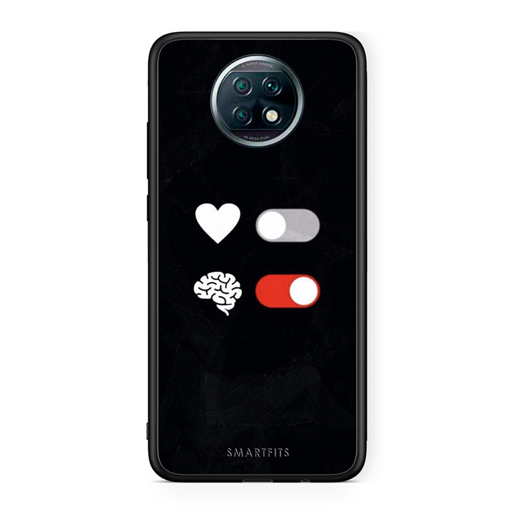Xiaomi Redmi Note 9T Heart Vs Brain Θήκη Αγίου Βαλεντίνου από τη Smartfits με σχέδιο στο πίσω μέρος και μαύρο περίβλημα | Smartphone case with colorful back and black bezels by Smartfits