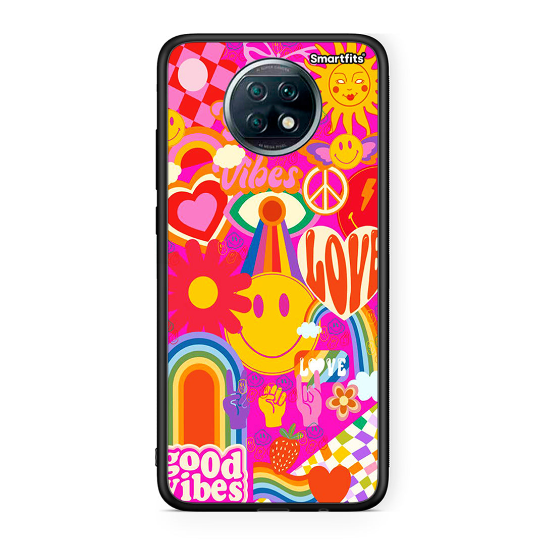 Xiaomi Redmi Note 9T Hippie Love θήκη από τη Smartfits με σχέδιο στο πίσω μέρος και μαύρο περίβλημα | Smartphone case with colorful back and black bezels by Smartfits