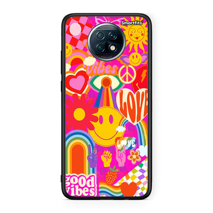 Xiaomi Redmi Note 9T Hippie Love θήκη από τη Smartfits με σχέδιο στο πίσω μέρος και μαύρο περίβλημα | Smartphone case with colorful back and black bezels by Smartfits