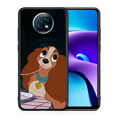 Θήκη Αγίου Βαλεντίνου Xiaomi Redmi Note 9T Lady And Tramp 2 από τη Smartfits με σχέδιο στο πίσω μέρος και μαύρο περίβλημα | Xiaomi Redmi Note 9T Lady And Tramp 2 case with colorful back and black bezels