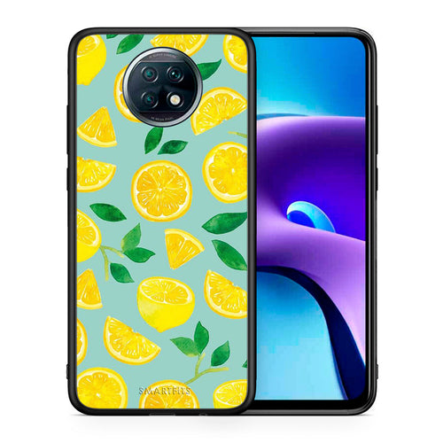 Θήκη Xiaomi Redmi Note 9T Lemons από τη Smartfits με σχέδιο στο πίσω μέρος και μαύρο περίβλημα | Xiaomi Redmi Note 9T Lemons case with colorful back and black bezels