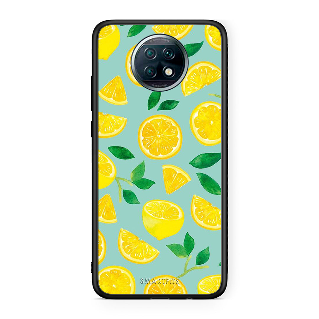 Xiaomi Redmi Note 9T Lemons θήκη από τη Smartfits με σχέδιο στο πίσω μέρος και μαύρο περίβλημα | Smartphone case with colorful back and black bezels by Smartfits