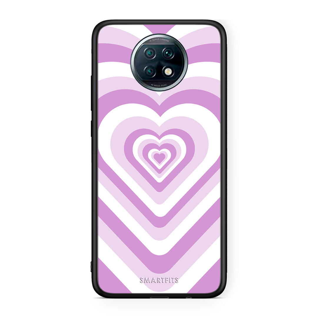 Xiaomi Redmi Note 9T Lilac Hearts θήκη από τη Smartfits με σχέδιο στο πίσω μέρος και μαύρο περίβλημα | Smartphone case with colorful back and black bezels by Smartfits