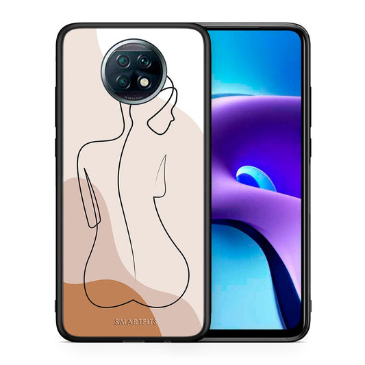 Θήκη Xiaomi Redmi Note 9T LineArt Woman από τη Smartfits με σχέδιο στο πίσω μέρος και μαύρο περίβλημα | Xiaomi Redmi Note 9T LineArt Woman case with colorful back and black bezels