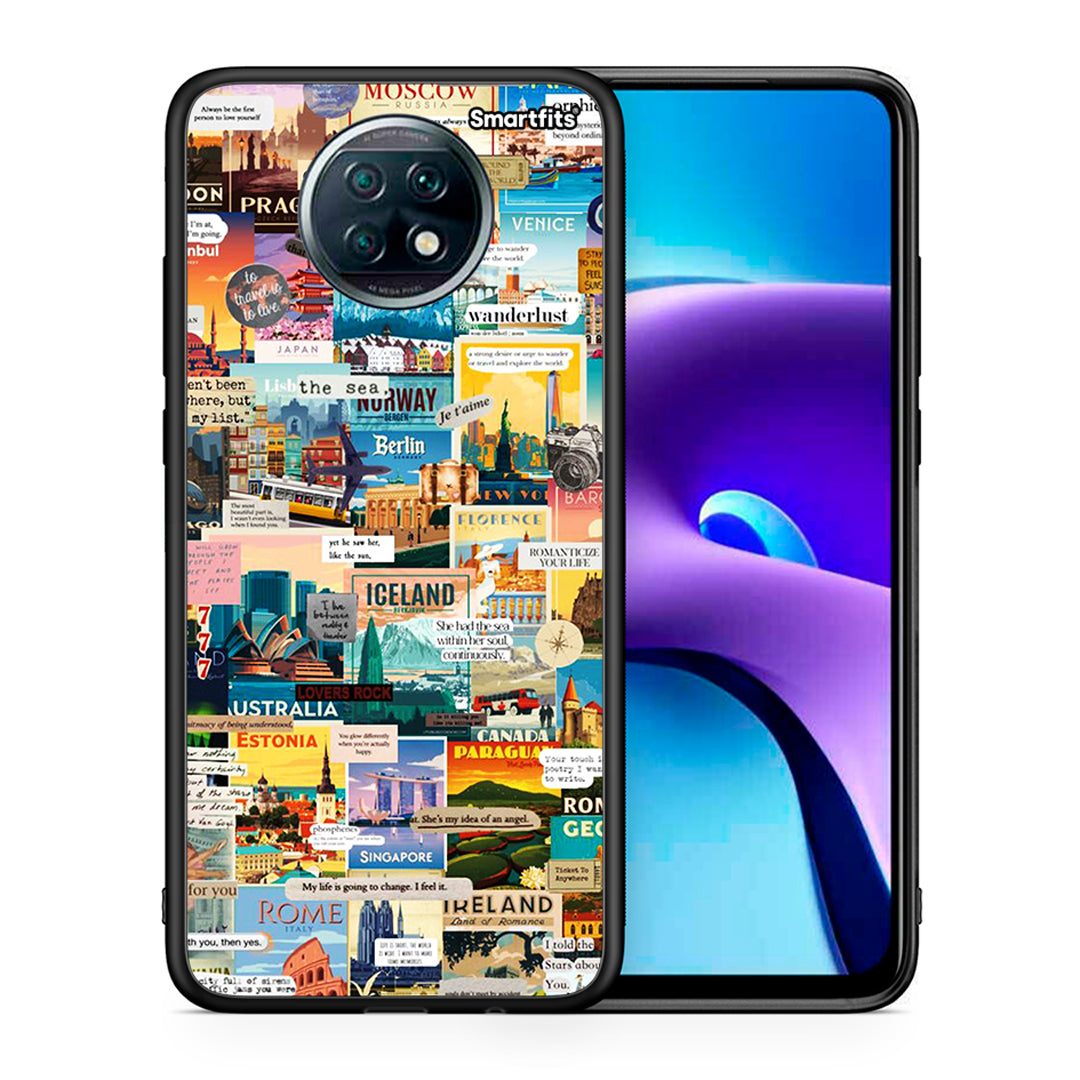 Θήκη Xiaomi Redmi Note 9T Live To Travel από τη Smartfits με σχέδιο στο πίσω μέρος και μαύρο περίβλημα | Xiaomi Redmi Note 9T Live To Travel case with colorful back and black bezels