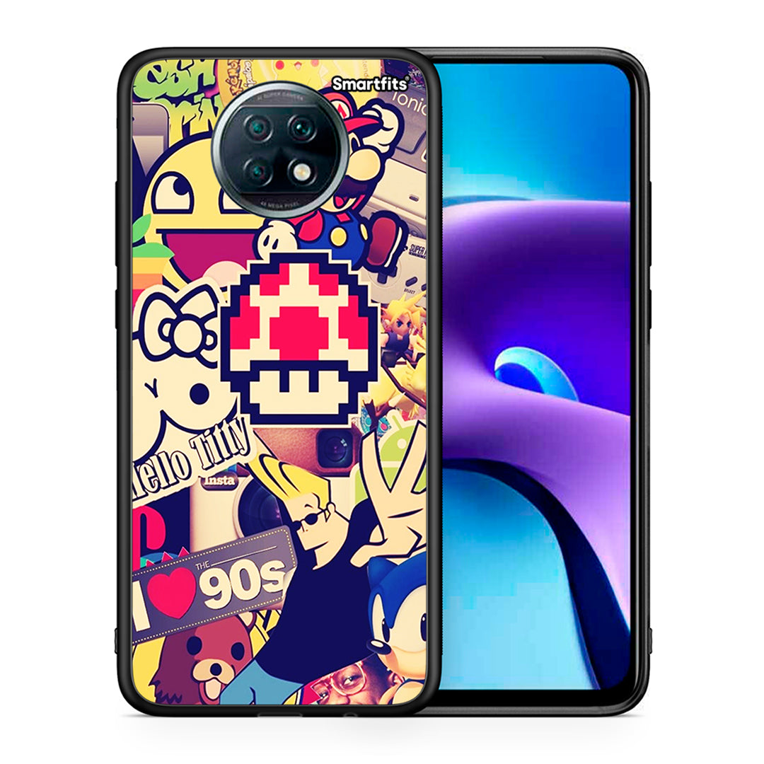 Θήκη Xiaomi Redmi Note 9T Love The 90s από τη Smartfits με σχέδιο στο πίσω μέρος και μαύρο περίβλημα | Xiaomi Redmi Note 9T Love The 90s case with colorful back and black bezels