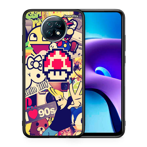 Θήκη Xiaomi Redmi Note 9T Love The 90s από τη Smartfits με σχέδιο στο πίσω μέρος και μαύρο περίβλημα | Xiaomi Redmi Note 9T Love The 90s case with colorful back and black bezels