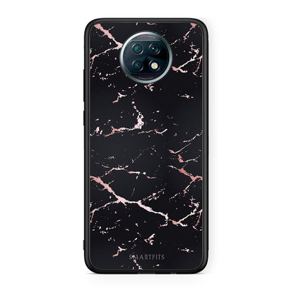 4 - Xiaomi Redmi Note 9T Black Rosegold Marble case, cover, bumper