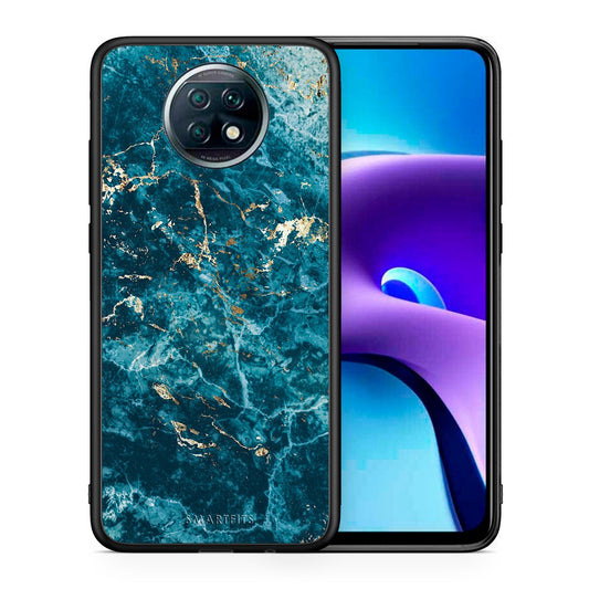 Θήκη Xiaomi Redmi Note 9T Marble Blue από τη Smartfits με σχέδιο στο πίσω μέρος και μαύρο περίβλημα | Xiaomi Redmi Note 9T Marble Blue case with colorful back and black bezels