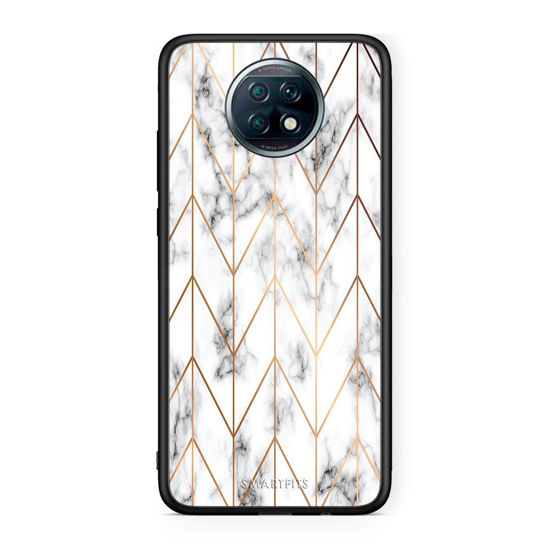 44 - Xiaomi Redmi Note 9T Gold Geometric Marble case, cover, bumper
