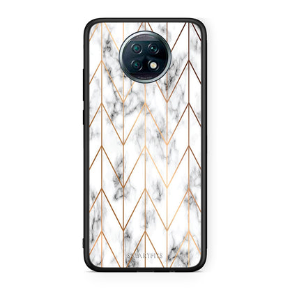 44 - Xiaomi Redmi Note 9T Gold Geometric Marble case, cover, bumper