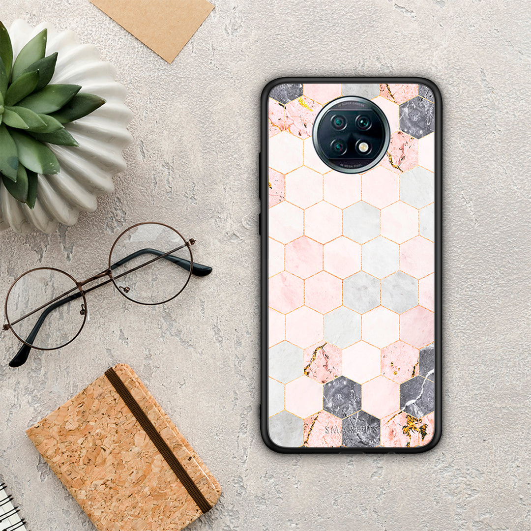 Marble Hexagon Pink - Xiaomi Redmi Note 9T θήκη